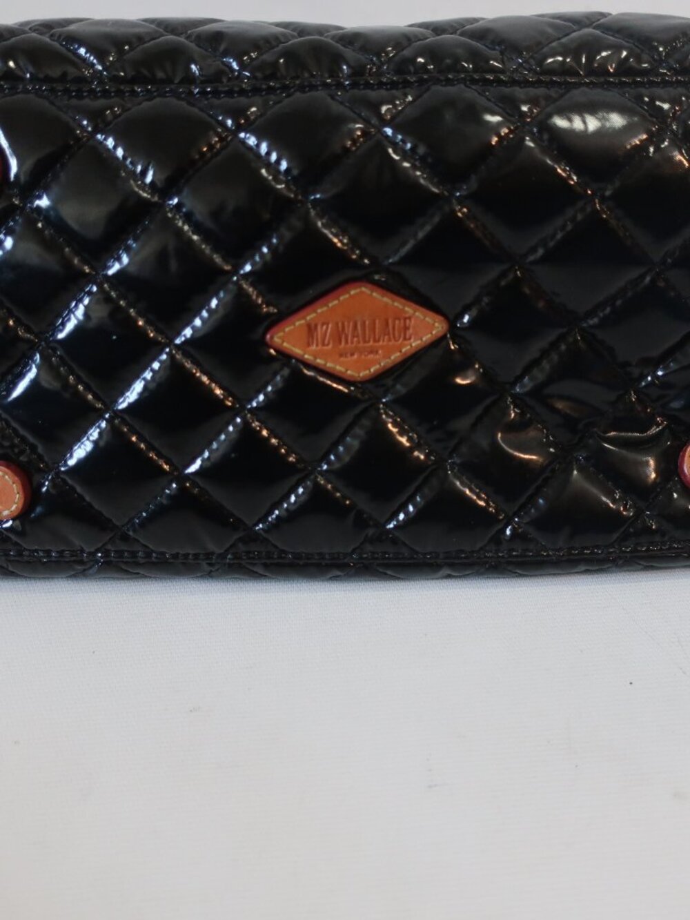MZ Wallace Black Small Quilted Sutton Deluxe High Gloss Lacquer Finish Bag - Picture 9 of 13